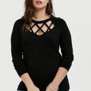 Torrid Lattice Cut-Out  Sweater Size 1X ALL SWEATERS 50% OFF TAKEN IN BUNDLE